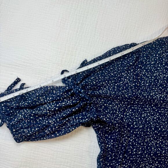 JUST Female Zoe Midi Dress Navy Floral Women's Small Peasant Scandi Boho Indie - Picture 13 of 16